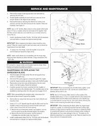 Maybe you would like to learn more about one of these? Sharpening Or Replacing The Shredder Blade Service And Maintenance Warning Craftsman 1450 Series Engine User Manual Page 17 56