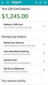 Call the number on the back of your card if you're not sure of the exact amount. Meer On Twitter Amazon Stole The Money More Then 1 Million From Buyer Account I Lost 1245 I Have Prove My Gift Card Balance Are Genuine I Have All Gift Card S Email