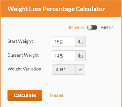 calculate weight loss percentage calculator