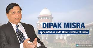 The chief justice of india (cji) also heads the administrative functions which include maintenance of the roster; Dipak Misra Has Been Appointed As 45th Chief Justice Of India Government