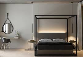 Black Metal 4 Poster Bed Frame 32 Fabulous 4 Poster Beds That Make An Awesome Bedroom Modern Minimalist Bedroom Minimalist Bedroom Small Modern Bedroom