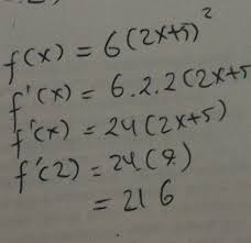 Jika F 1 X Adalah Turunan Pertama Dari F X 6 2x 5 2 Tentukan Fungsi F 1 X Dan Nilai F 1 2 Brainly Co Id