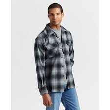 Huge brand red black plaid adjustable hat with zipper and leather brim clean. Men S Plaid Board Shirt Pendleton