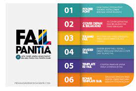 Setiap elemen boleh ditukar dengan identiti sendiri seperti gambar, logo dan warna. Fail Panitia Design 2