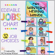 These adorable classroom job charts to the rescue! Classroom Jobs Chart Editable Mrs Winter S Bliss