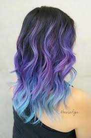 From Dark Purple To Light Blue Ombre Hairstyle Bluehair Purplehair Haircolors Wavyhair Layeredhaircut Purple Ombre Hair Bright Hair Colors Cool Hair Color