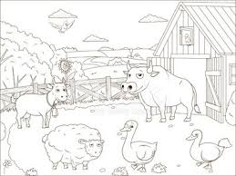 Placemat thanksgiving printable activity sheet 2. Coloring Book Farm Cartoon Educational Illustration Clipart Image