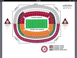 Here Is The Seating Chart For The Alabama Vs Virginia Tech Game