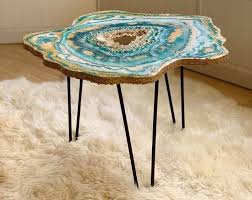 Custom Crystal Coffee Table Small Geode Furniture Side Etsy In 2020 Boho Chic Decor Custom Coffee Table Bohemian Table