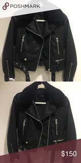 Nwt Zara Moto Jacket Zara Basic Outerwear Black Leather Moto Jacket With Faux Fur Collar Jackets Coats Damesmode