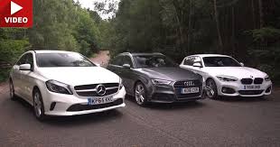 Mercedes A Class Vs Bmw 1 Series Vs Audi A3 In Battle Of The Premium Hatches Carscoops Bmw 1 Series Bmw Audi A3