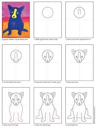 Students sketch a butterfly while the image is reversed to tap into their right brain dominance. How To Draw Blue Dog