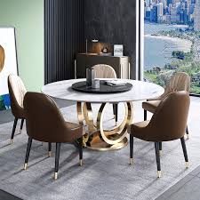 Cariboo solid wood dining table with contemporary tapered legs. 617 New Designs Luxury Round Lazy Susan Home Furniture Marble Round Dining Tables Set Modern Dining Room Furniture Buy Round Dining Table Marble Round Dining Tables Set Modern Dining Room Furniture 617 New