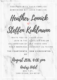 Bilingual Marble Wedding Invitation In English And German Bilingual Wedding Invitations Bilingual Wedding Marble Invitation Wedding