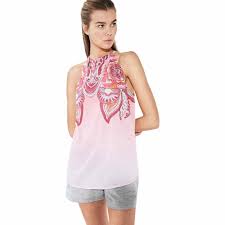 Desigual Dresses Outlet Desigual Paisley Light Tank Tops Pink Women S Clothing Desigual Outlet Stores