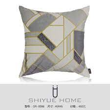 简约现代中式新中式样板房沙发靠包靠垫抱枕灰白色提花条纹方枕图片联系人张小姐qq 2853529907 pillows throw pillows cushions