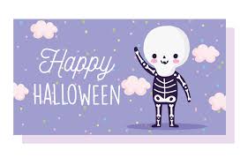 Maybe you would like to learn more about one of these? Happy Halloween Skeleton Costume Card 1367373 Vector Art At Vecteezy