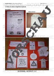 Ich probiere gerade so ein bisschen. Lapbook Die Funf Sinne Unterrichtsmaterial Vorlagen