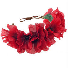 Rock N Rose Blair Rustic Poppy Crown Headband Red Flower Crown Red Hair Accessories Flower Crown Headband
