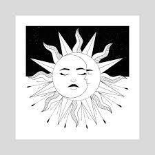Sun And Moon Black White An Art Print By Emii Emilova Inprnt