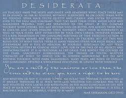Desiderata Word Art Print 11x14 Motivational Slate Blue Max Ehrmann Desiderata Words Word Art