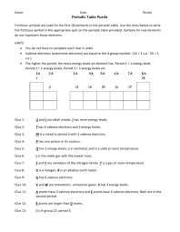 Periodic trends worksheet 2 answer key chemistry Periodic Table Puzzle Worksheet