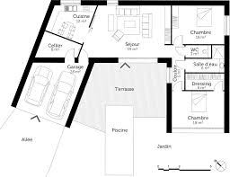 Elle se décompose en trois parties : Plan Maison En U Contemporaine Ooreka