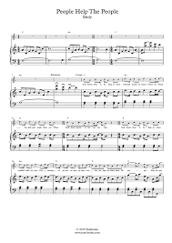 Partition piano gratuite à télécharger. Piano Sheet Music People Help The People Intermediate Level Birdy