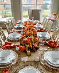 Place a salad plate and soup bowl in the center of each setting. Beautiful Harvest Tablescape Martha Stewart Fall Tablescape