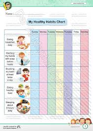 my health habits chart health worksheets