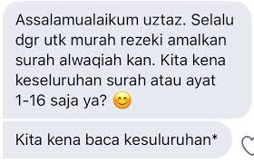 Itulah pembahasan singkat kami mengenai fadhilah, keistimewaan, khasiat dan manfaat membaca surah al waqiah untuk banyak rezeki dan. Llailana Twitter