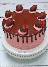 My son wanted strawberry cheesecake for his birthday cake, this did not disappoint!! Chocolate Covered Strawberry Cake My Cake School