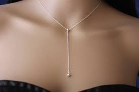 Collier En Y Minimaliste En Argent Massif Style Cravate Pendentif Boule Silver Y Necklace Silver Rings With Stones Silver Necklace