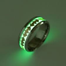 Glow In The Dark Gold Batman 316l Titanium Stainless Steel Silver Ring Band Feixingjewelry Band Aneis Pretos Anel Tumblr Aneis