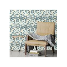 Papier Peint Vinyle Sur Intisse Triangles Bleu Et Or Castorama Papier Peint Vinyle Papier Peint Decoration Maison
