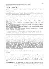 In malaysia has not been determined and doe water quality monitoring programme does not. Pdf The Environmental Risk And Water Pollution A Review From The River Basins Around The World