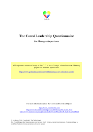 PDF) The Core4 Leadership Questionnaire for Managers/Supervisors