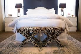 Check spelling or type a new query. White And Navy Blue Bedroom With Leopard X Bench Transitional Bedroom