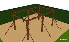 Houten Overkapping Bouwen Skelet Maken Pergola Patio Platte Dak Boomhut Ontwerpen