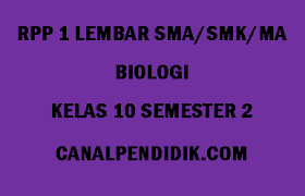 Rpp 1 lembar sma mata pelajaran biologi kelas xii tahun 2020. Rpp 1 Lembar Biologi Sma Ma Smk Kelas 10 Semester 2 Canalpendidik