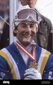 Ingemar STENMARK, SWE, Sweden, withte, Alpine skiing, Skirennlaeufer,  winner, winner in slalom, at the award ceremony