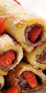 Strawberry Nutella French Toast Roll Ups Recipe Strawberry Nutella French Toast Nutella Recipes Nutella French Toast