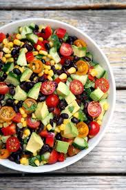 Black Bean And Corn Salad Recipe With Italian Dressing Cucumber Black Bean Corn Tomato And Avocado Salad Satisfying Salads Healthy Healthy Eating