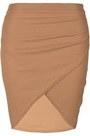 Oops Outlet Damen Wrap Cross Over Seitlich Geruschte Waffel Stoffe Stift Enganliegende Passform Minirock Ubergrosse Eu 36 50 Kamel L Minirock Ubergrosse Stoffe