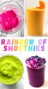 Rainbow Colored Smoothie Recipes Healthyhappylife Com Recipe Smoothie Recipes Healthy Fruit Smoothies Fruit Smoothies