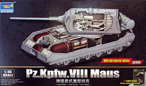 Trotz der starken verzerrung durch das extreme. Pz Kpfw Viii Maus Panzer German Tank 1 35 Model Kit Bausatz Trumpeter 09541 Ebay