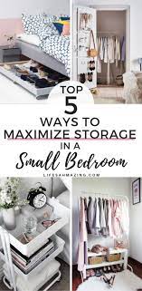 5 Best Small Bedroom Storage Ideas That Are Also Easy To Try Renter Friendly Small Bedroom Storage Small Space Storage Bedroom Tiny Bedroom Storage