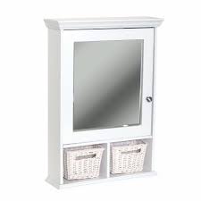 For a mirrored cabinet with rounded edges, the moderno stainless steel medicine cabinet with sliding mirror is $179 at signature hardware. Zenith 21 In X 29 In Wood Surface Mount Medicine Cabinet With Baskets In White With Beveled Mirror Th22ww The Home Depot
