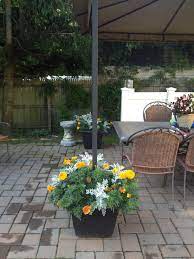 Flower Pots To Secure Backyard Gazebo Backyard Gazebo Backyard Canopy Patio Gazebo