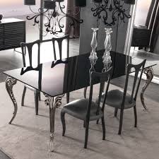 Bring modern glamour into the dining room with the. Large Black Glass Dining Table Set Juliettes Interiors